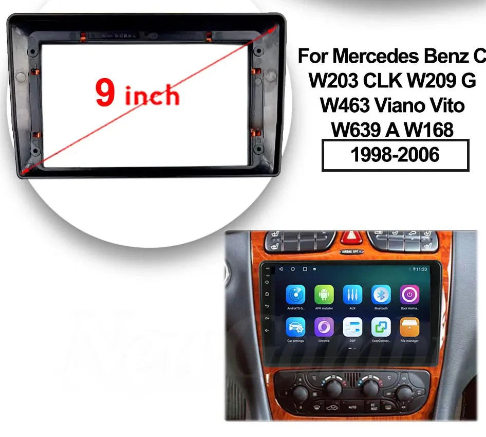 For Benz W209 W203 W168 W463 CLK CL-C 9INCH DVD Stereo Audio Screen Multimedia Video CD Pl