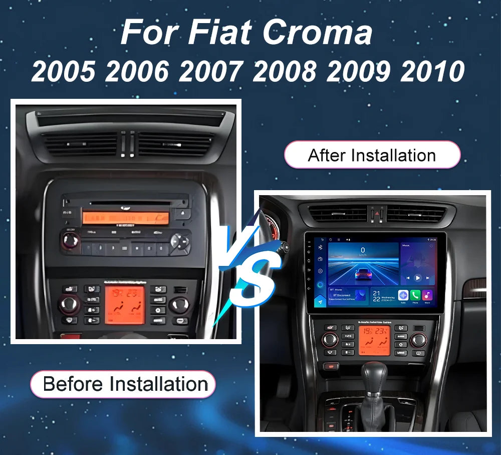 Car Radio Android 16 For Fiat Croma 2005 2006 2007 2008 2009 2010 Multimedia Video Player