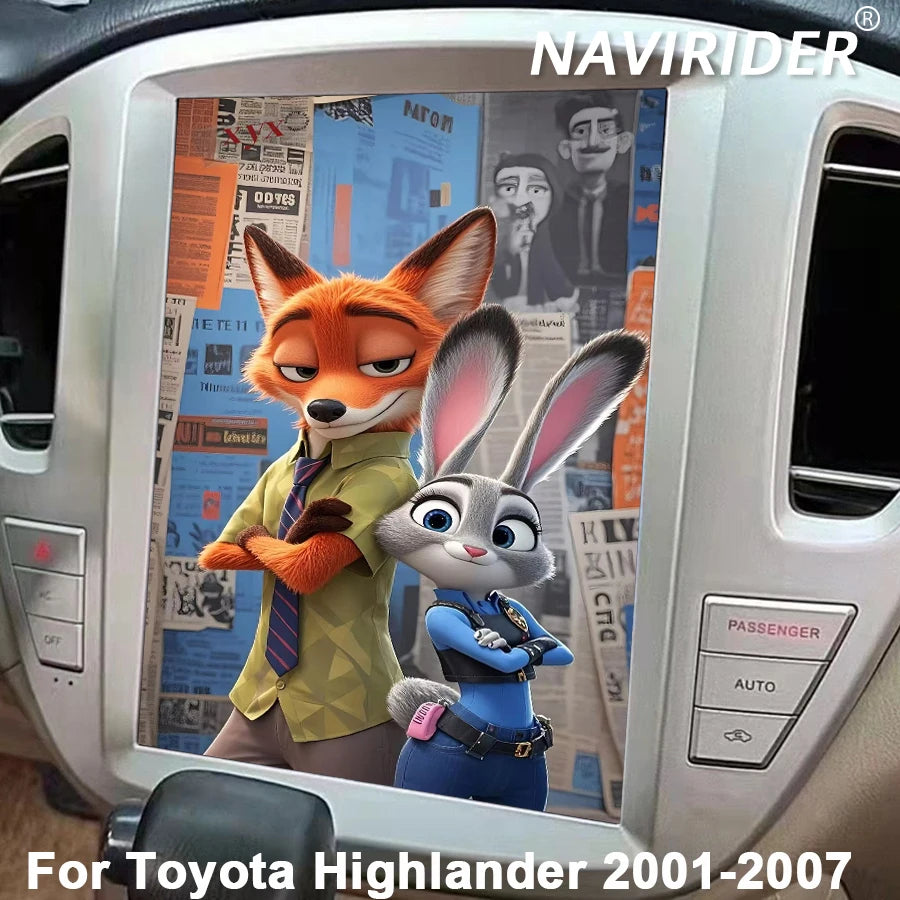 Car Radio For Toyota Highlander 2001-2007 Toyota Higlander 256GB 12.1'' Vertical Screen An