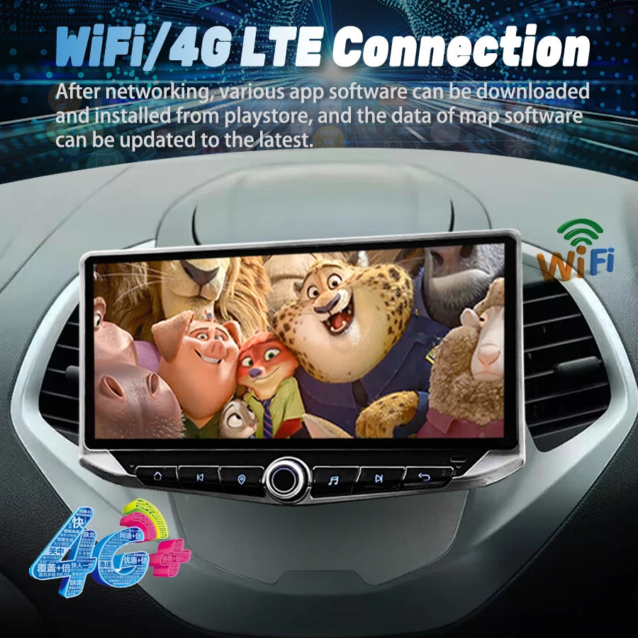 10.88inch Android Screen For Ford Figo KA 2015 2016 2017 2018 Car Radio Video Multimedia D