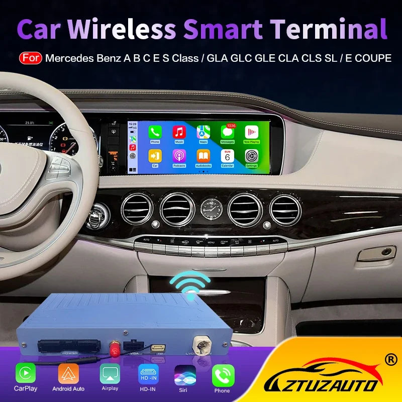 For Mercedes Benz A-Class W176 B-Class W246 GLA CLA 2015-2018 Wireless CarPlay Android Aut