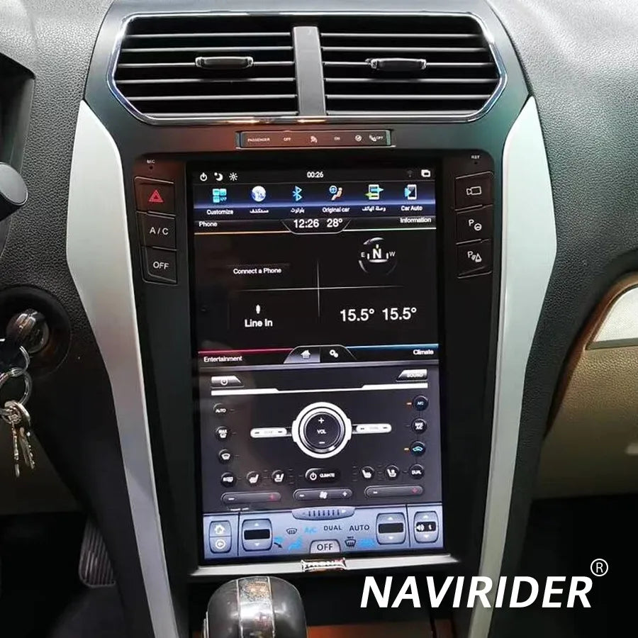 12.1inch Android Car GPS Navigation Vertical Screen Stereo For Ford Explorer 2011-2019 Rad | AUTOKITSHOP