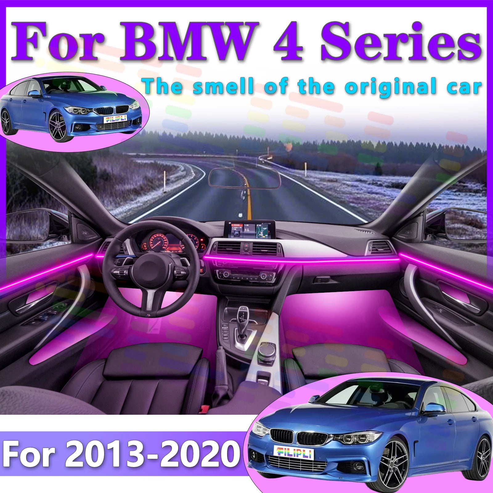 RGB - Ambient Light - for BMW F36 F33 F32 - Car Interior Lighting | AUTOKITSHOP