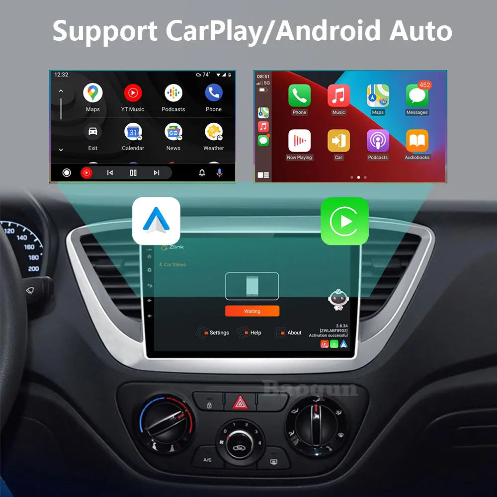 Android16 Carplay For Hyundai Solaris 2 Verna Accent 2017 2018 2019 2020 Auto Radio Stereo