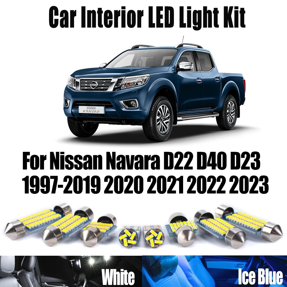 LED Interior Light Kit for Nissan Navara D22 D40 D23 1997- 2021 - Canbus Dome Map Door Trunk Bulbs | AUTOKITSHOP