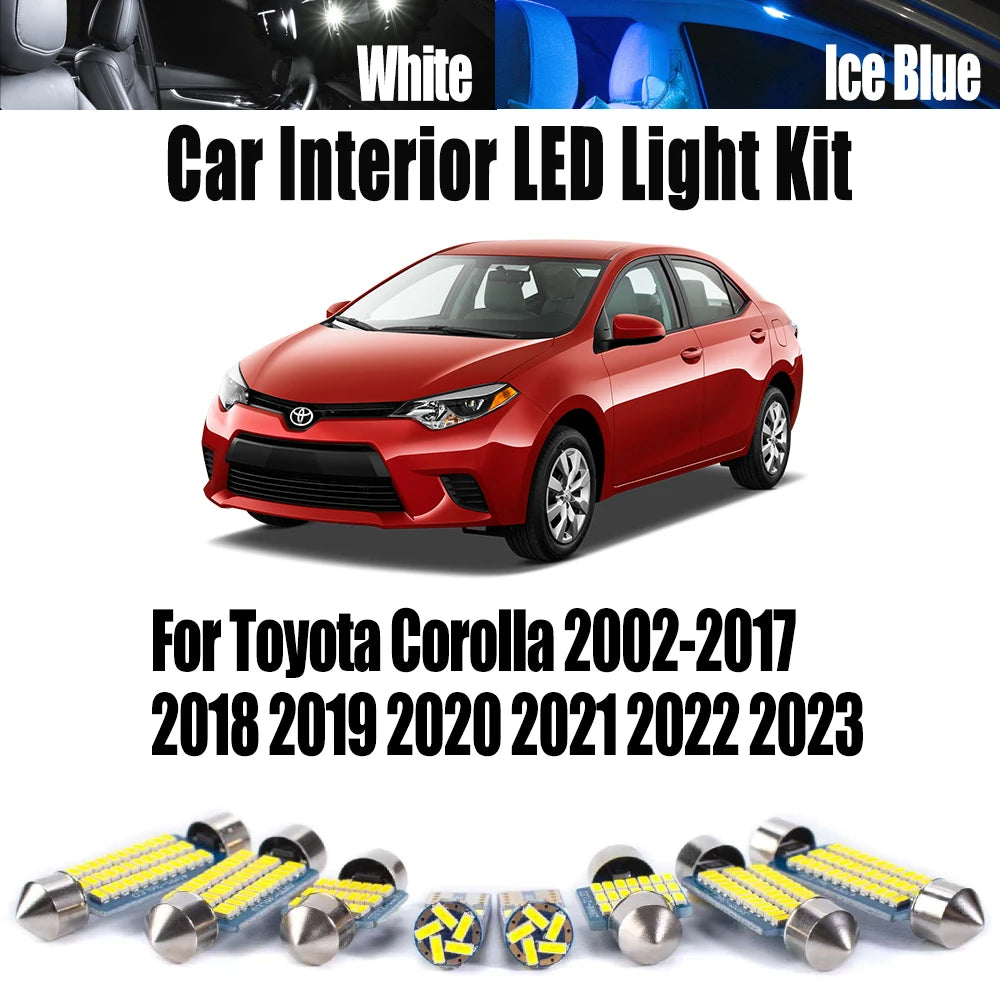 LED Interior Light Kit for Toyota Corolla 2002- 2018 - Canbus Dome Map Door Trunk Bulbs | AUTOKITSHOP