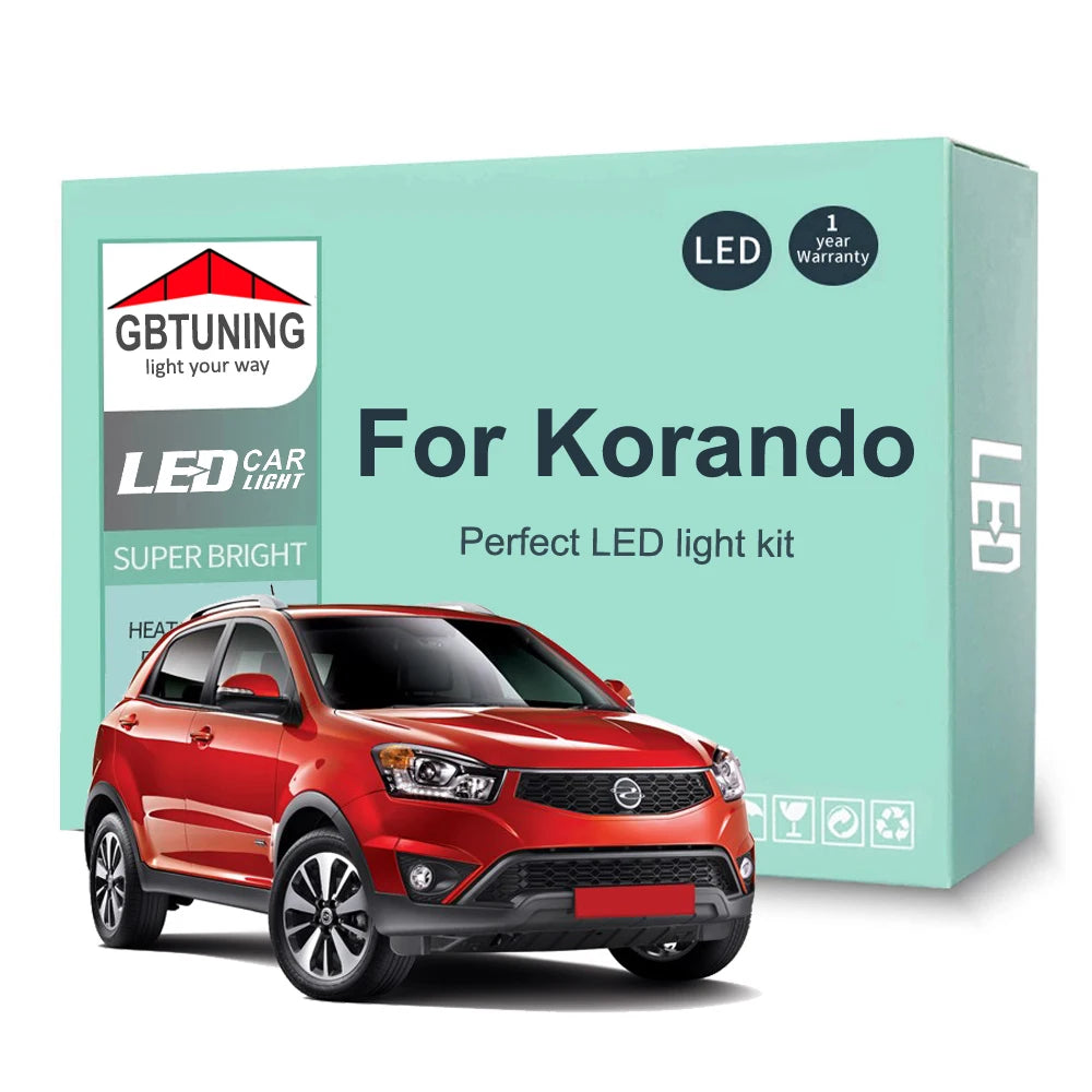 11-Piece LED Interior Light Kit for Ssangyong Korando - Canbus Error-Free Bulbs | AUTOKITSHOP
