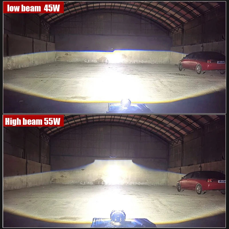 Bi Led Projector Lens 2.5 Inch H4 H7 9005 9006 Car Headlight With Shrouds 3R G5 Angel Eyes