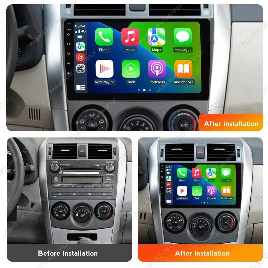 2Din 9inch Android 14 Car Radio for Toyota Corolla E140/150 2006-2013 Carplay Multimedia P | AUTOKITSHOP
