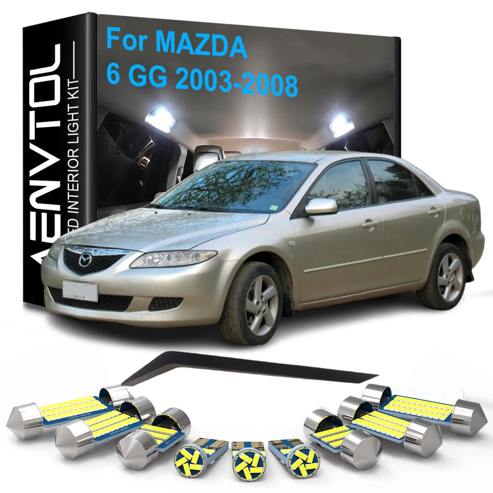 16-Piece LED Interior Light Kit for Mazda 6 GG Sedan/Hatchback - Canbus Error-Free Bulbs | AUTOKITSHOP