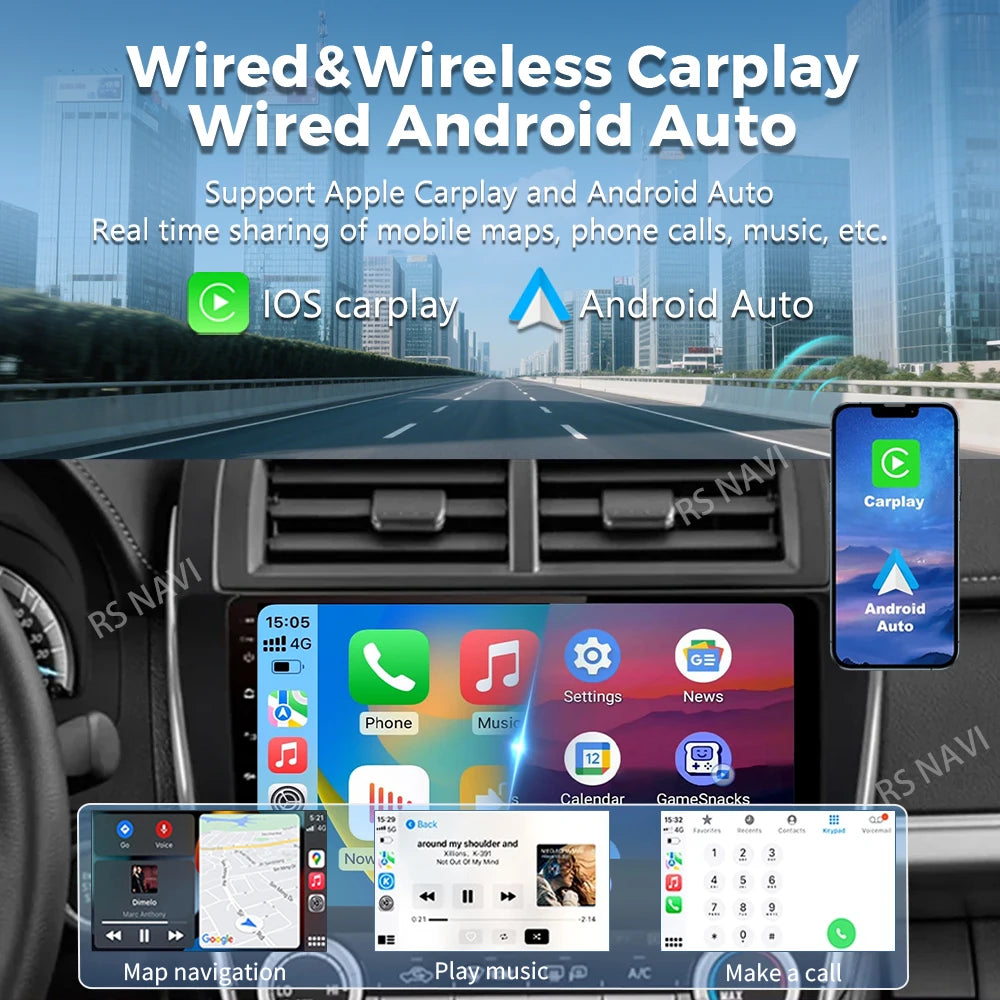 Android 16 For Toyota Camry US 2012 - 2014 2K QLED Android Car Radio Multimedia Video Play