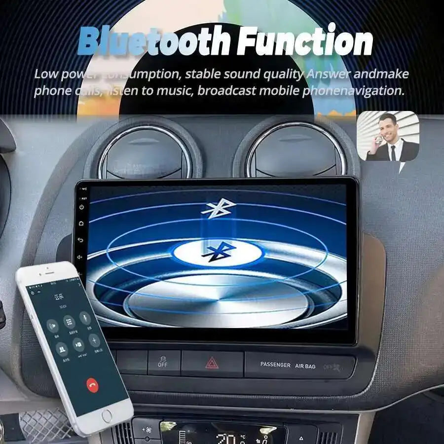 9inch Android 14 AI Voice Car Radio GPS For Seat Ibiza 2016 Multimedia Video Player Wirele