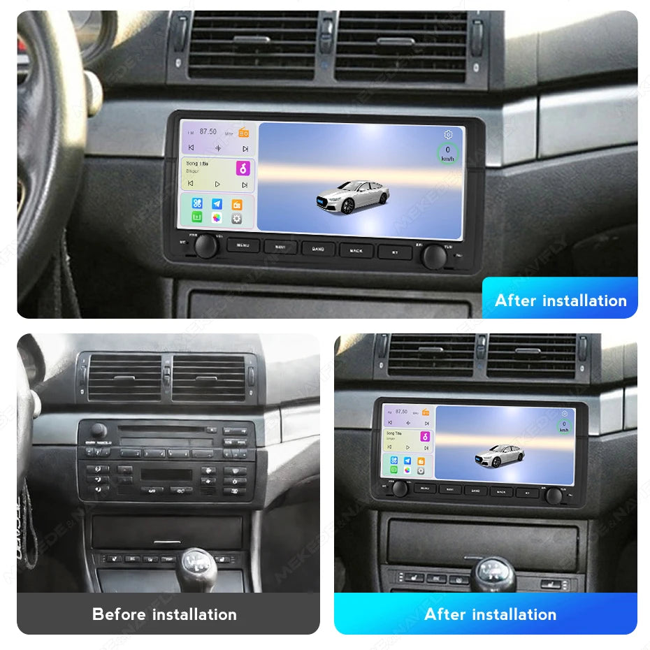 MEKEDE&NAVIFLY Android OS Intelligent audio radio system For BMW E46 M3 318/320/325/330/33