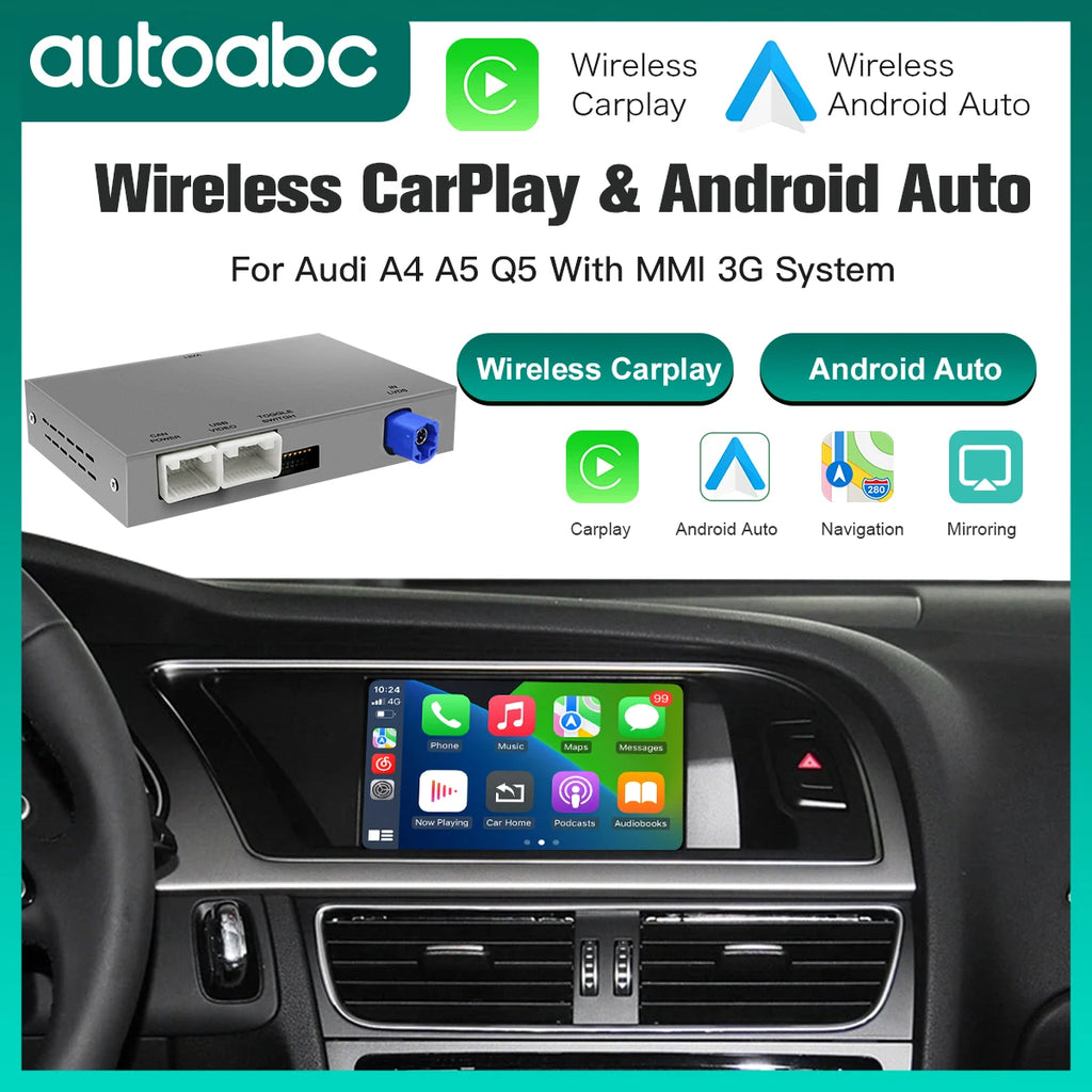 Wireless Carplay Android Auto For Audi A4 A5 S4 S5 RS4 RS5 Q5 2008-2015 with 3GMMI Support