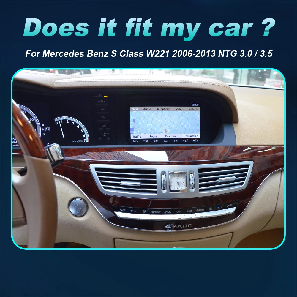 Android 14 Wireless Auto CarPlay For Mercedes Benz S Class W221 2006-2013 Car Multimedia N