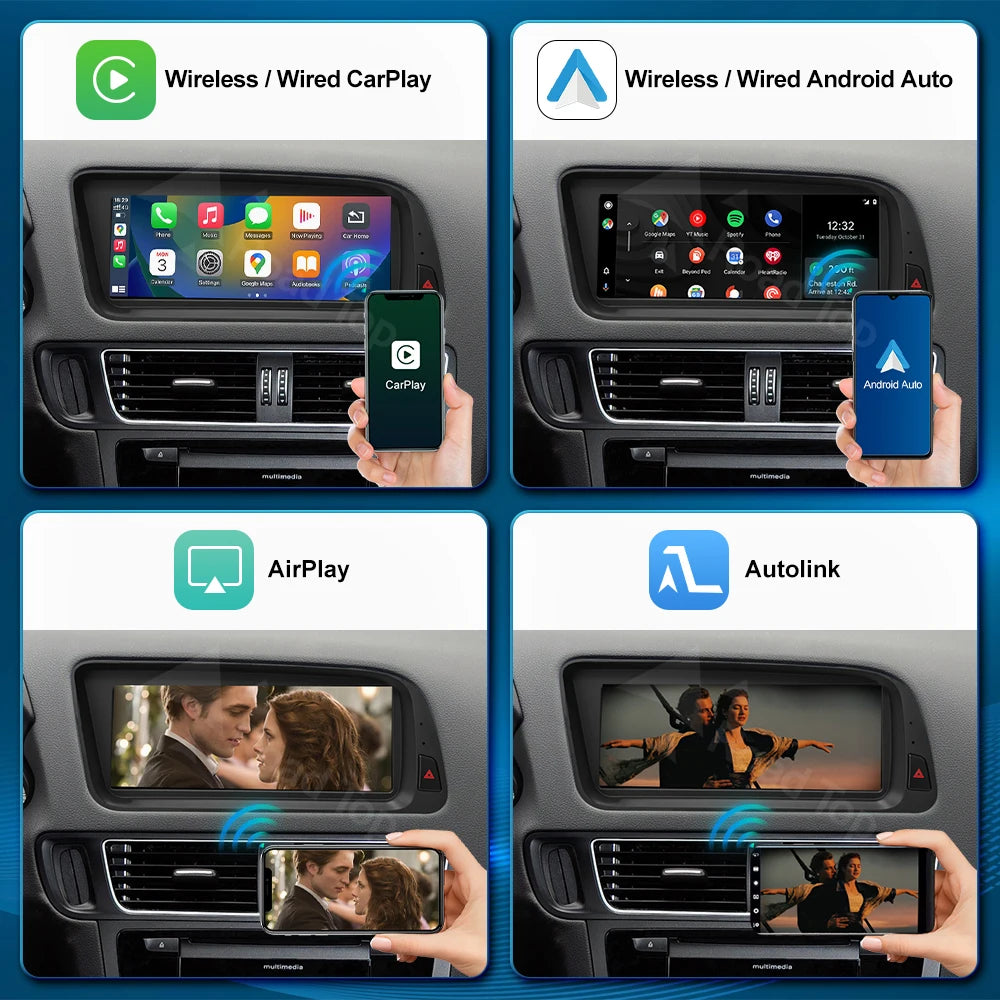 Linux Touch Screen Car Multimedia Display For Audi Q5 2009-2017 With Wireless CarPlay Andr | AUTOKITSHOP
