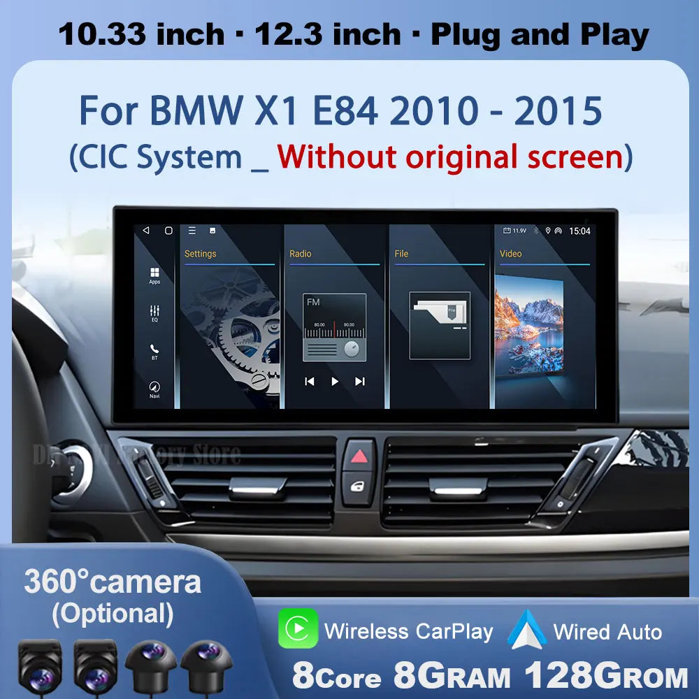 Wireless CarPlay Android OS For BMW X1 E84 2010 - 2015 CIC System Without original screen