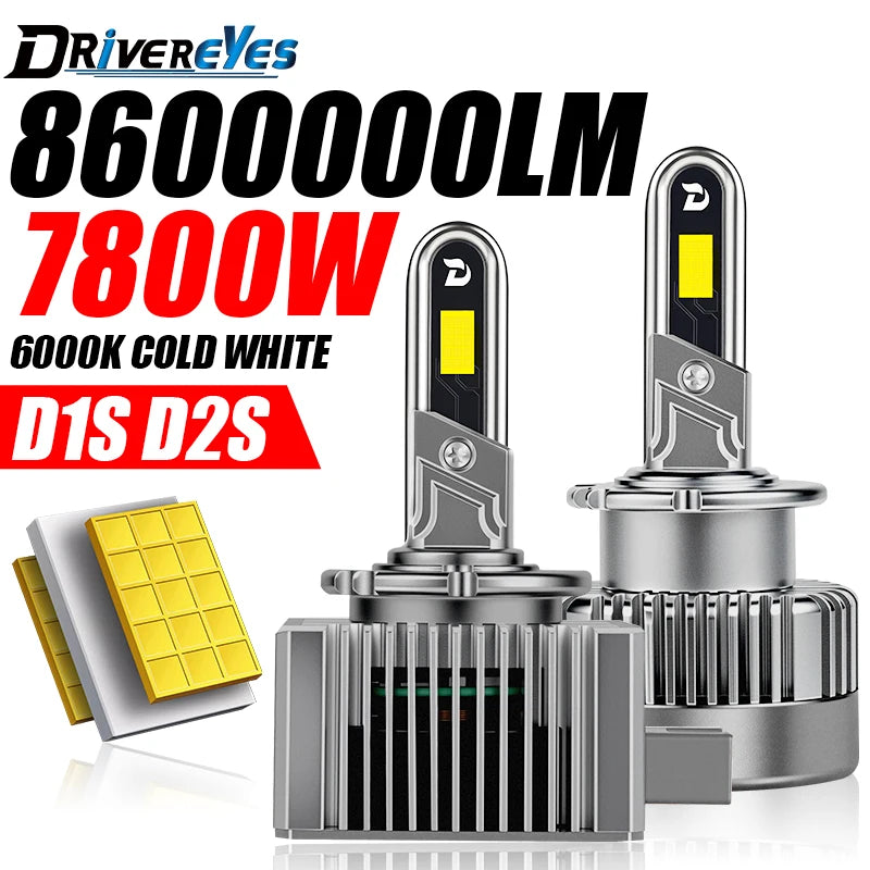 7800W D3S D1S LED Headlight Bulbs D Series Canbus D2S D3S D4S D5S D8S 8600000LM Xenon HID