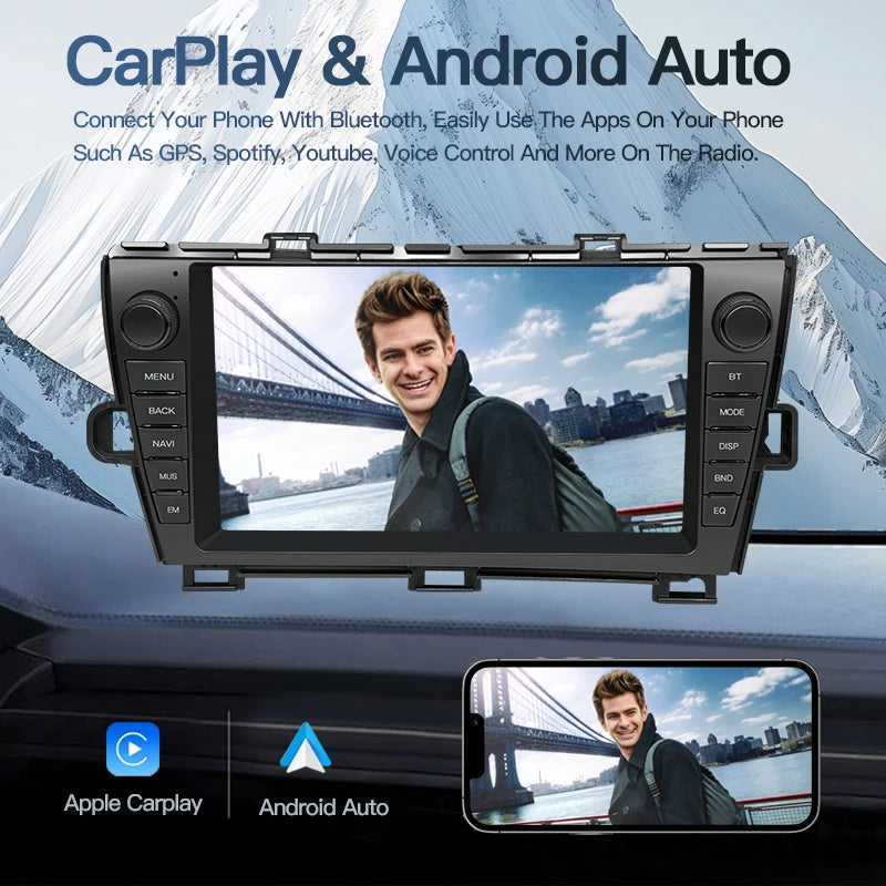 SZLELV Car Radio Android 15 Auto For Toyota Prius XW30 2009-2013 Carplay Video Player Auto