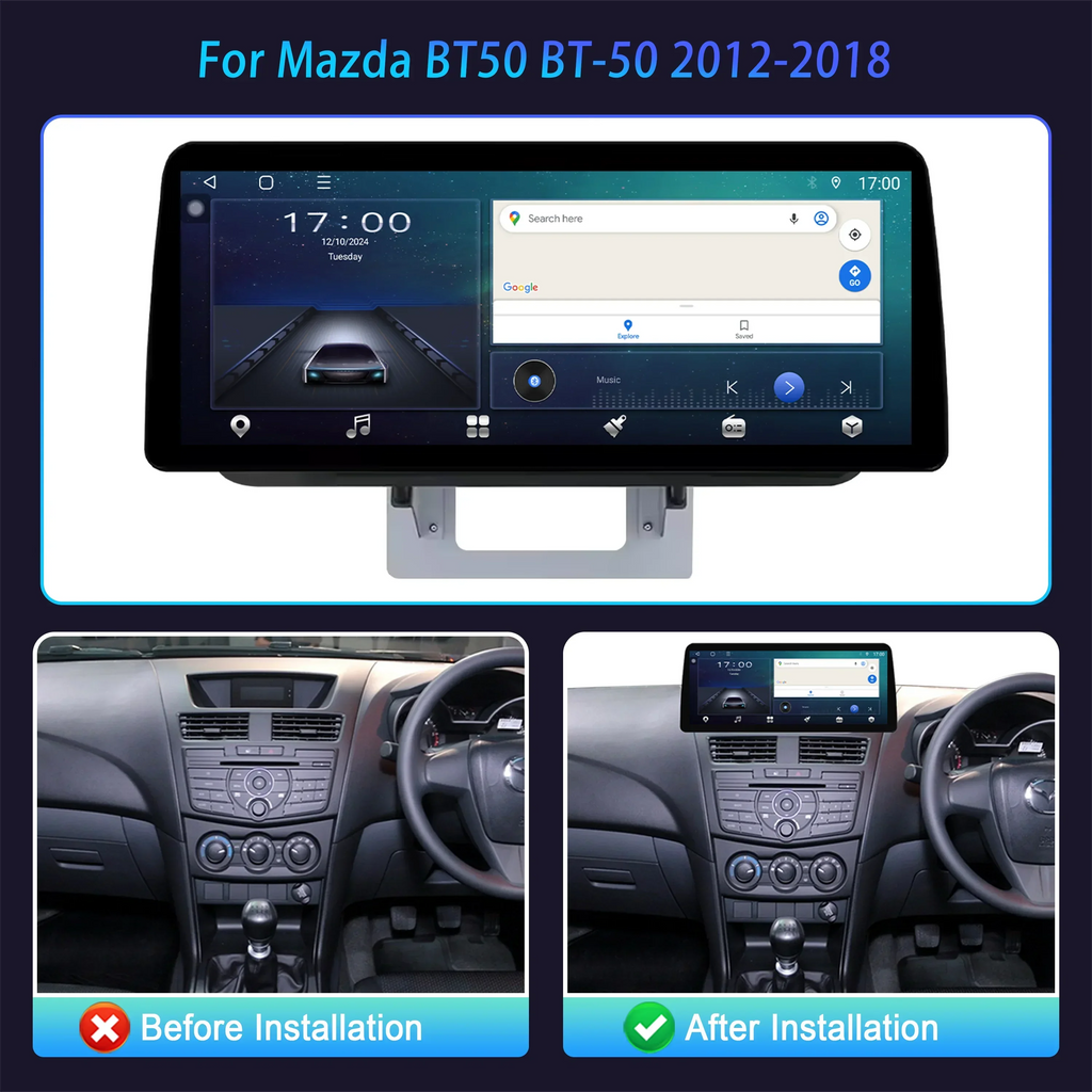 For Mazda BT50 BT-50 2012-2018 Car Radio panel Multimedia 4G GPS BT Android 15 Navigation