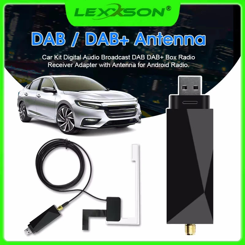 Universal DAB + Antenna With USB Adapter Dongle For European Android Car Radio GPS DAB+ St | AUTOKITSHOP