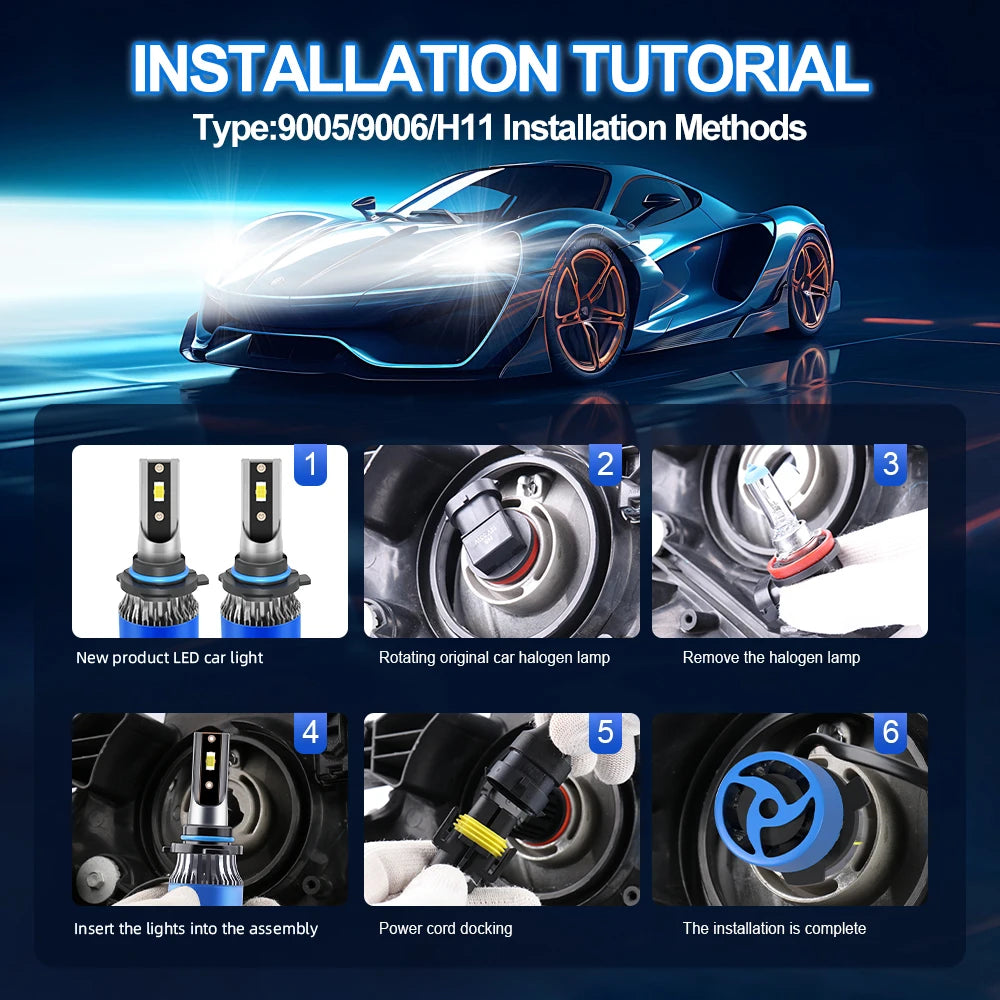 60000LM Canbus LED Headlight Bulbs 360W Car Lamp 12V Turbo Fog Light For Mitsubishi Outlan