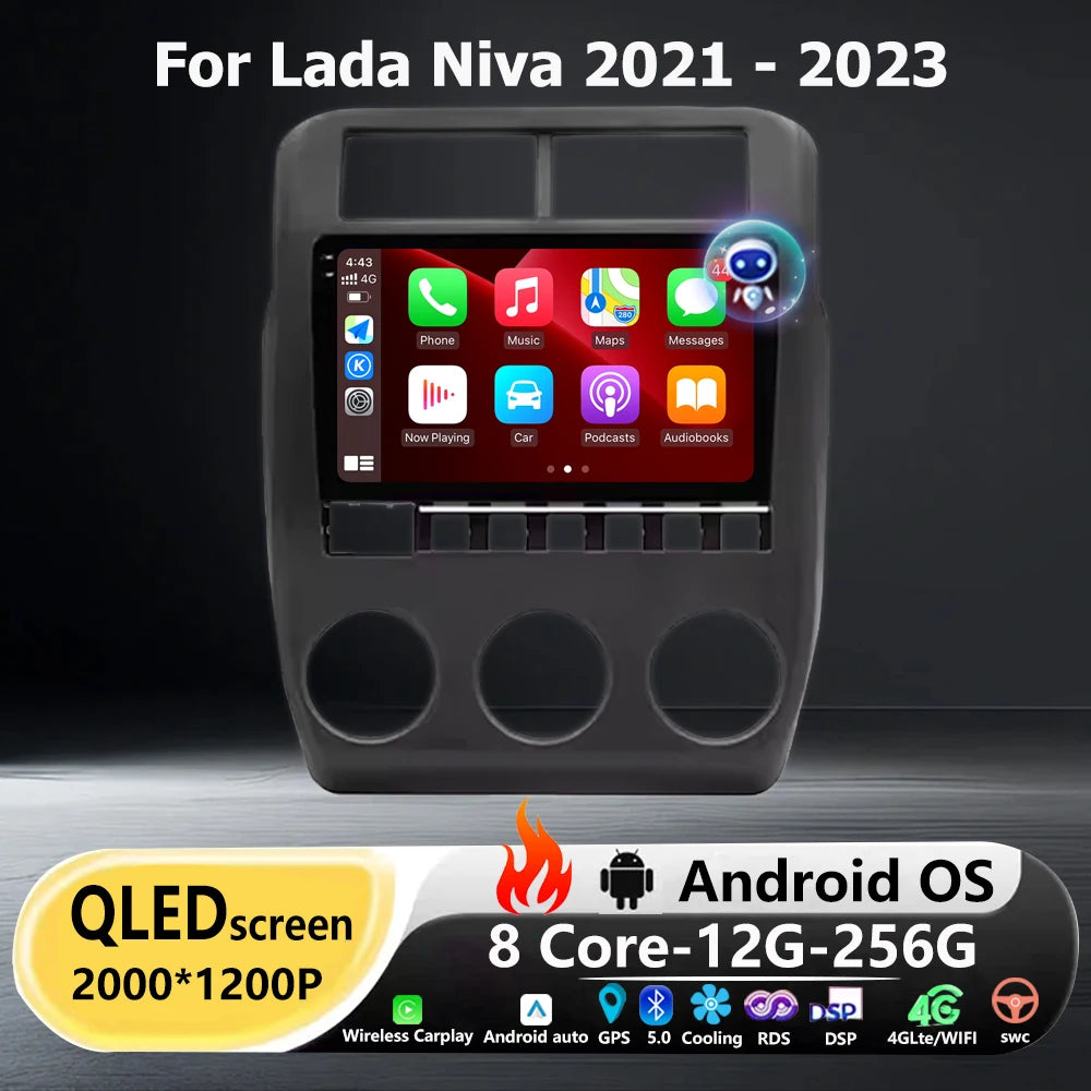 Wireless Carplay For Lada Niva 2021 - 2023 Android 16 Auto Car Radio Multimedia Video Play