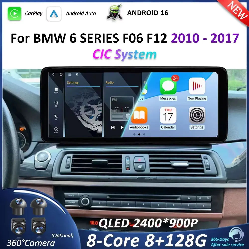 12.3 '' for BMW 6 SERIES F06 F12 2010 - 2017 CIC NBT System Android 16 Car Video Multimedi