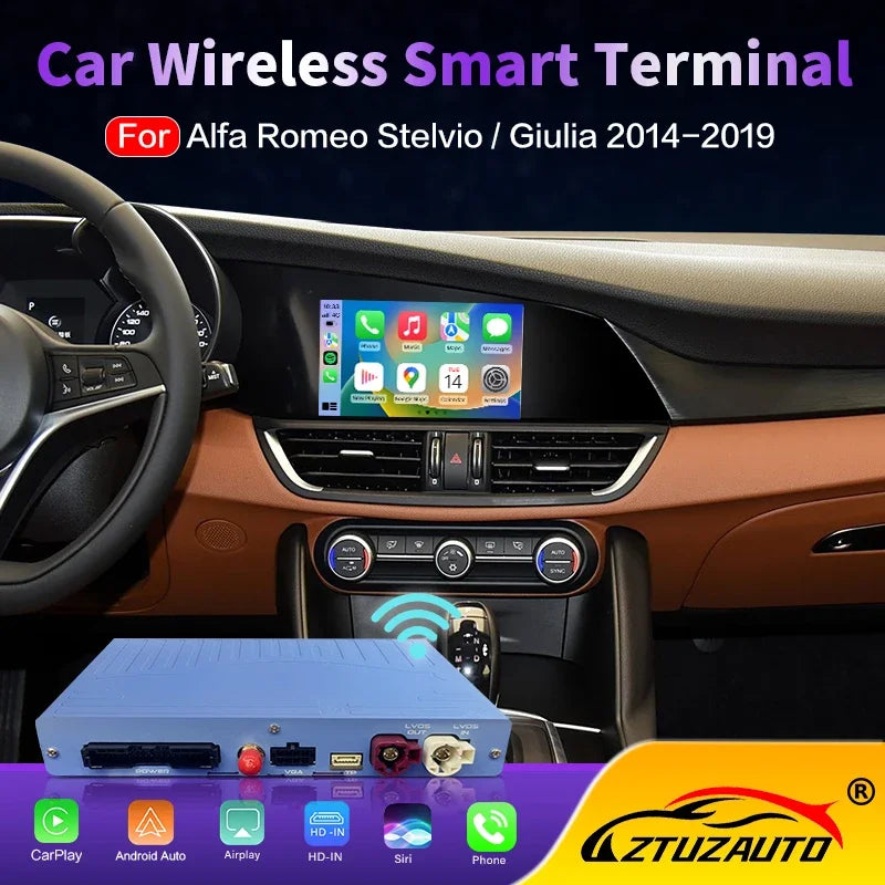 Newest Wireless Carplay for Alfa Romeo Stelvio & Giulia 2014-2019 Models Android Auto Mirr