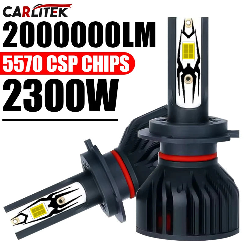 2300W High Power H7 H4 LED Bulb Turbo Headlight 6000K 2000000LM 5570 CSP Powerful H1 H4 H1