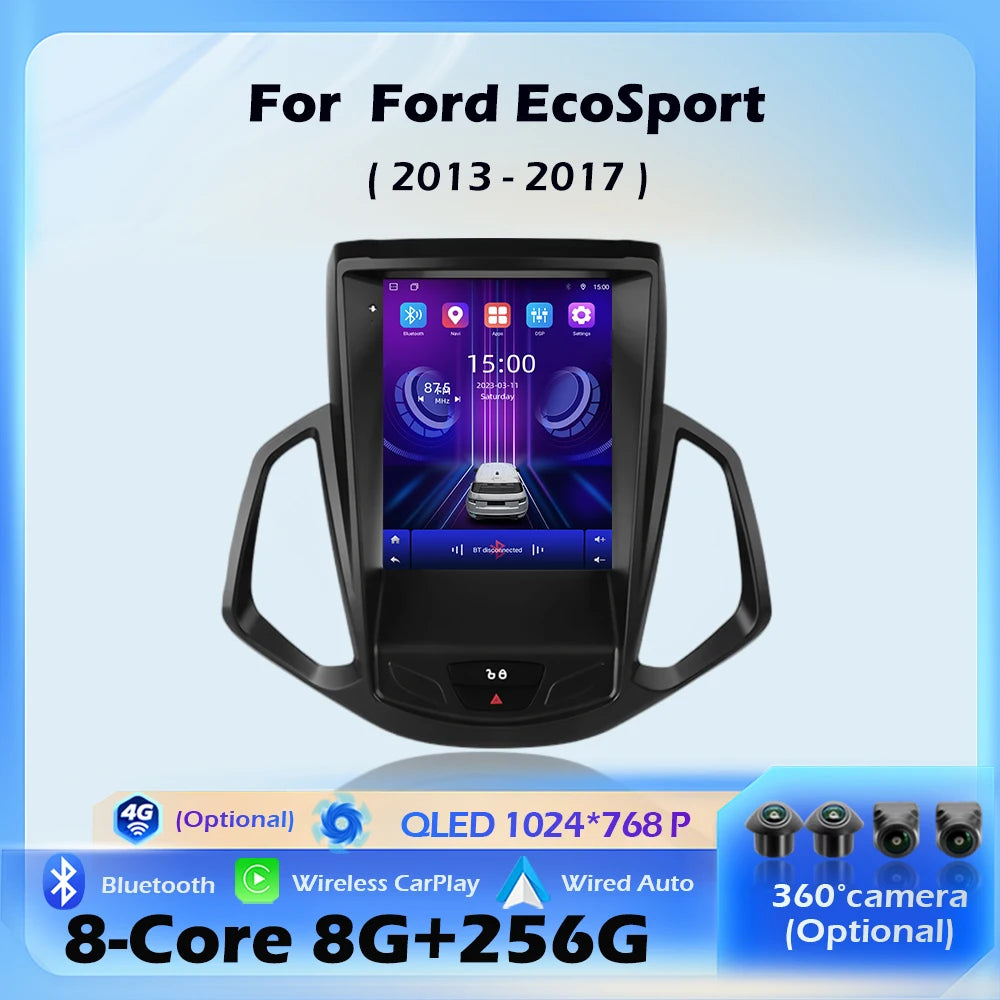 Wireless CarPlay Navigation GPS Android 16 Car Radio Multimedia Player For Ford EcoSport 2