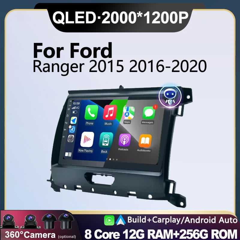 Android 16 For Ford Ranger 2015 2016-2020 Car Radio Multimedia Player GPS Navigation Camer | AUTOKITSHOP