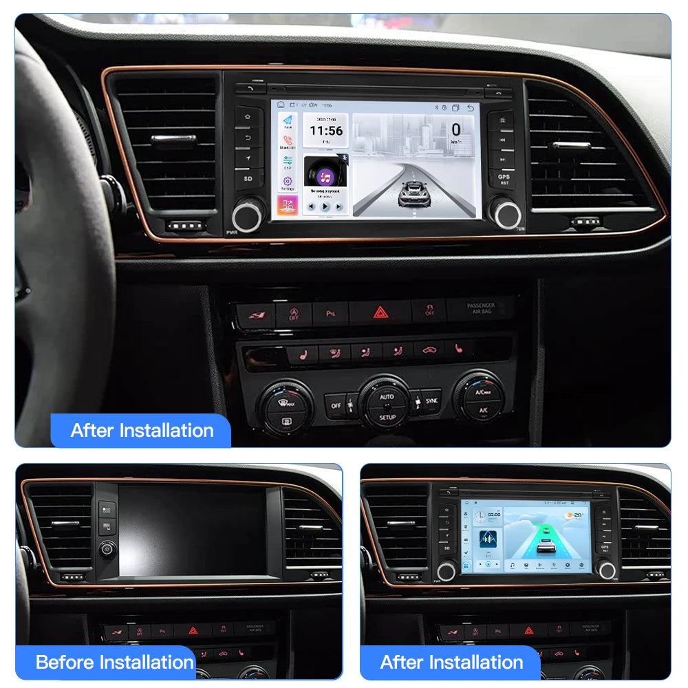 SZLELV Wireless CarPlay Android Auto Car Radio For Seat Leon Mk3 5F 2012-2018 Multimedia R