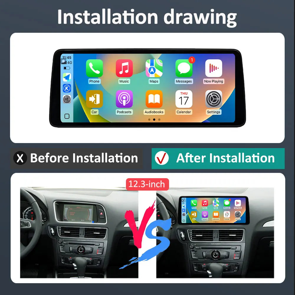 Android 16 Car Radio Multimedia Player Left Hand Drvie for Audi Q5 2009 - 2017 BT 4G DSP S