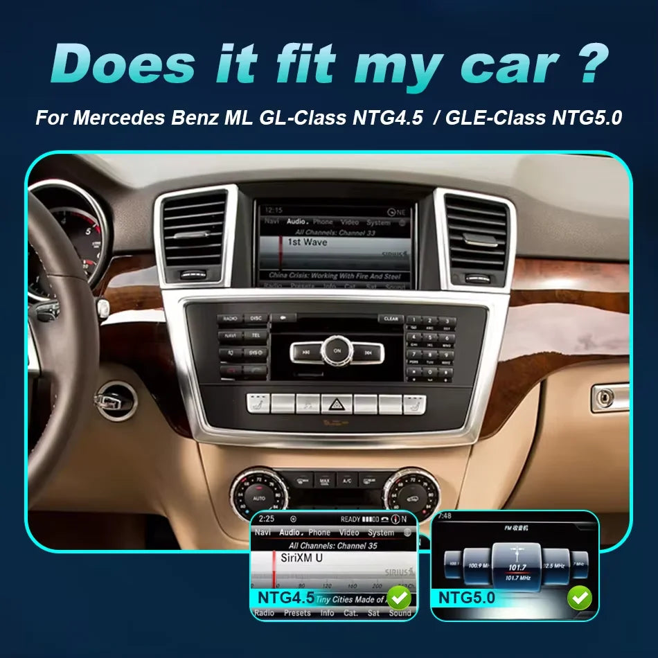 9inch Wireless CarPlay Screen For Mercedes Benz ML GL GLE Class GPS Android Auto Car Multi
