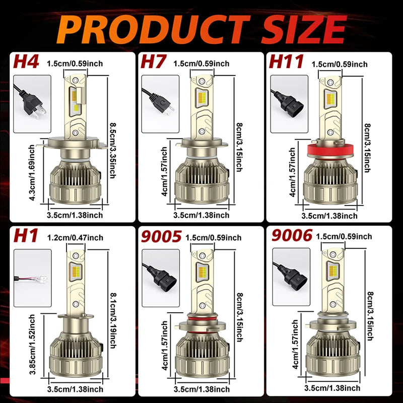 Drivereyes H7 H4 LED Headlight AI Bluetooth APP Control Color LED H8 H9 H11 9005 HB3 9006