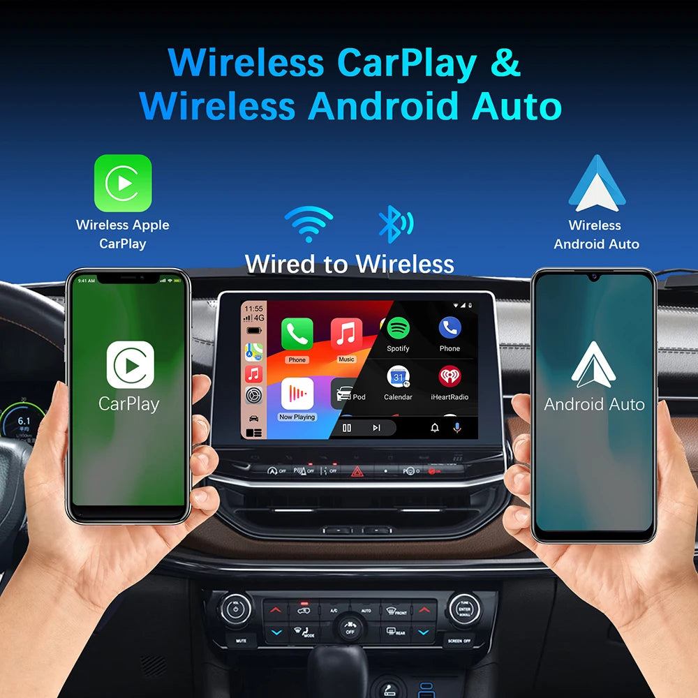 Wireless CarPlay Android Auto Wireless Adapter Smart Mini Box Plug And Play WiFi Fast Conn | AUTOKITSHOP