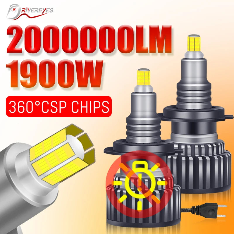 6000K H7 LED H1 H11 9005 9006 880 H27 Car Headlight Bulbs LED Lights For Projector Lenses