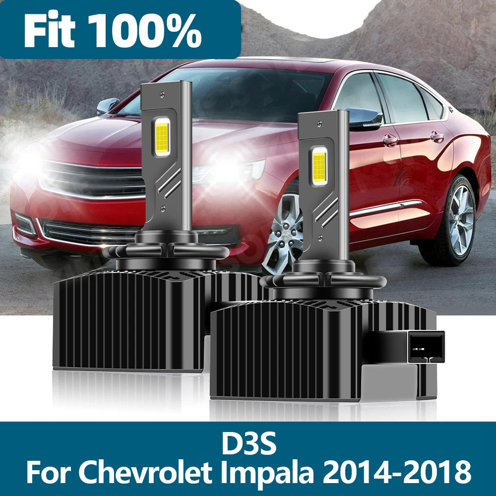 D3S Led Headlight 6000K CSP Chip 1:1 Xenon Car Light Hight Low Beam Fit For Chevrolet Impa