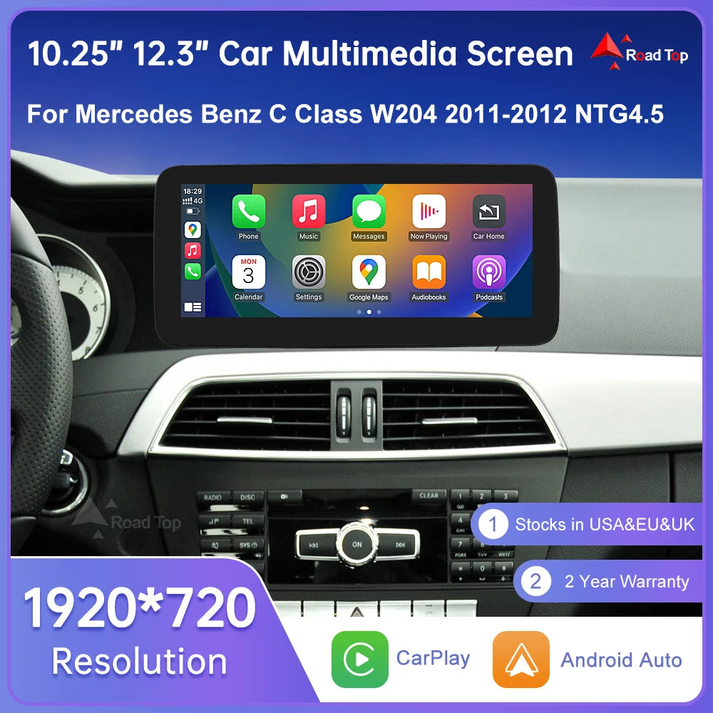 Linux Touch Screen for Mercedes Benz C Class W204 S204 2011-2012 Multimedia Wireless Carpl