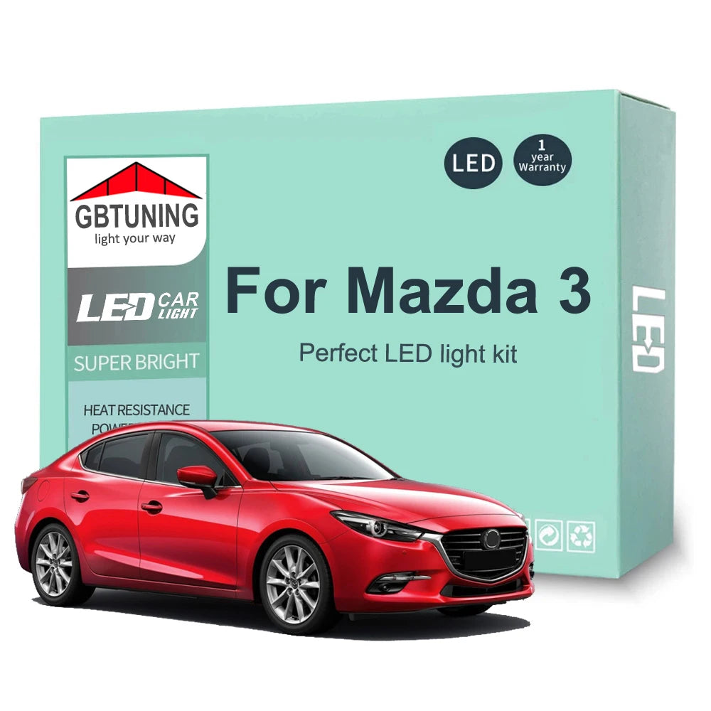 LED Interior Light Kit for Mazda 3 Mazda3 2004-2015 - Canbus Dome Map Door Trunk Bulbs | AUTOKITSHOP