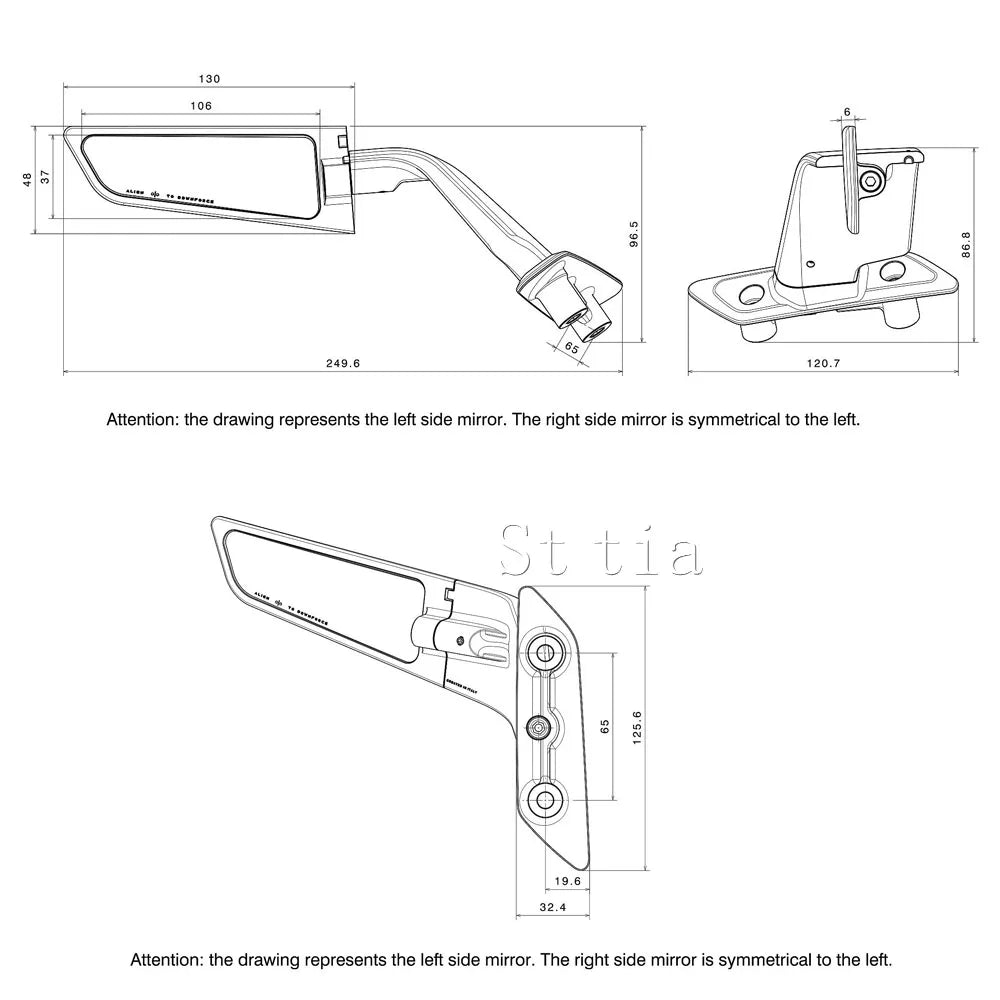 For YAMAHA T-MAX560 T-Max 560 Tech Max Motorcycle Mirror Modified Wind Wing Adjustable Rotating  - Automotive LED Light