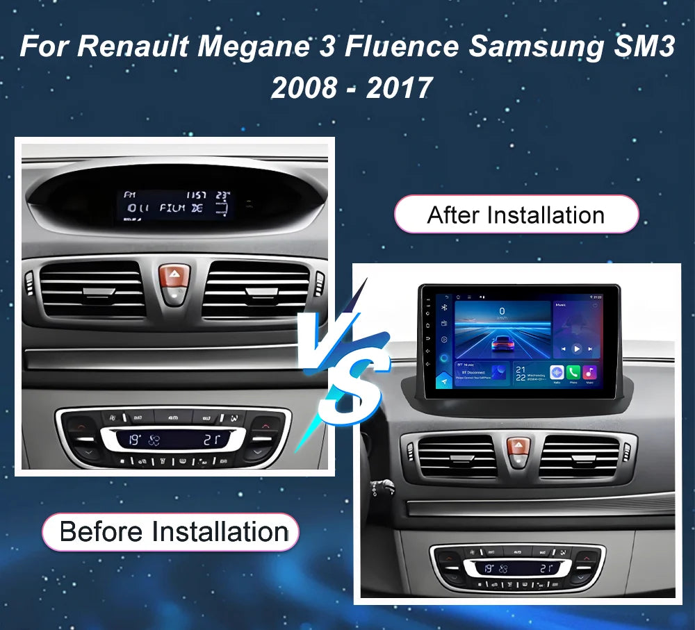 Android 16 For Renault Megane 3 Fluence Samsung SM3 2008 - 2017 Multimedia Player DSP CarP