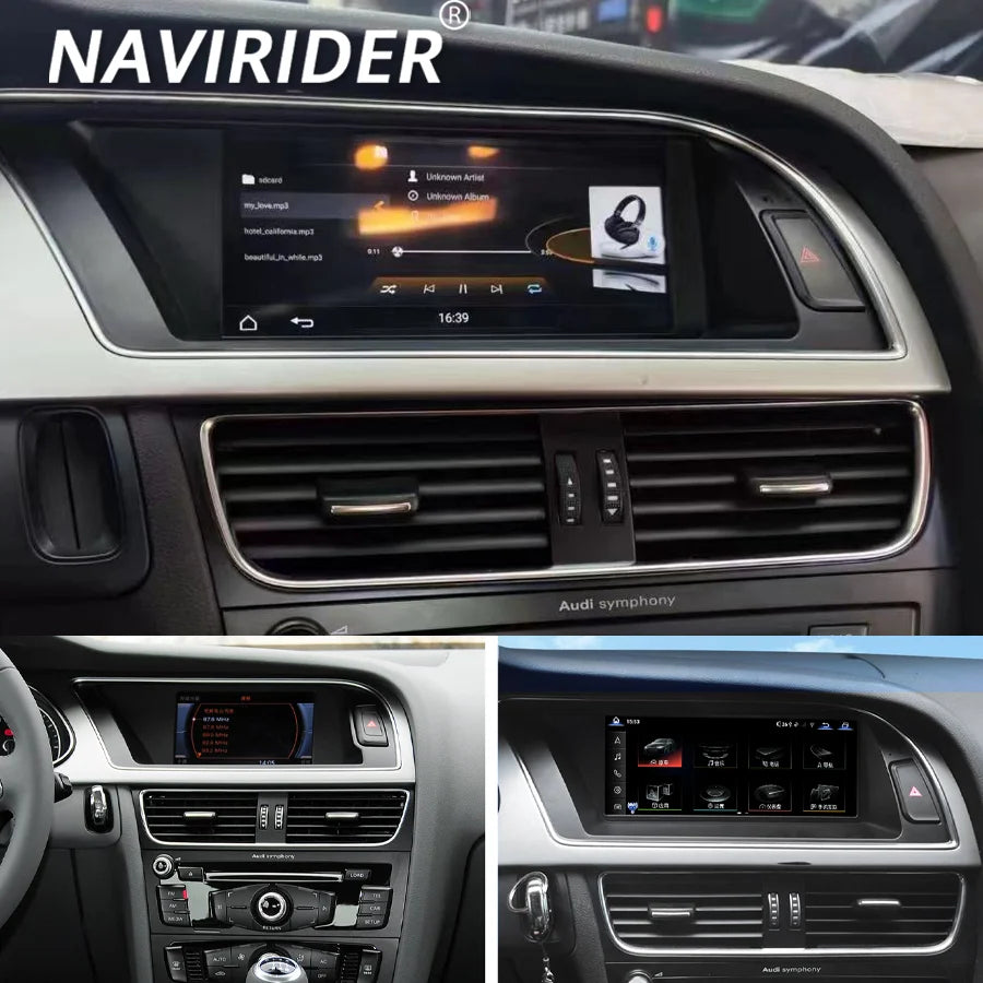 For Audi A4 A4L B8 A5 2009-2016 Android 15 Car Multimedia Player Wireless CarPlay Screen A | AUTOKITSHOP