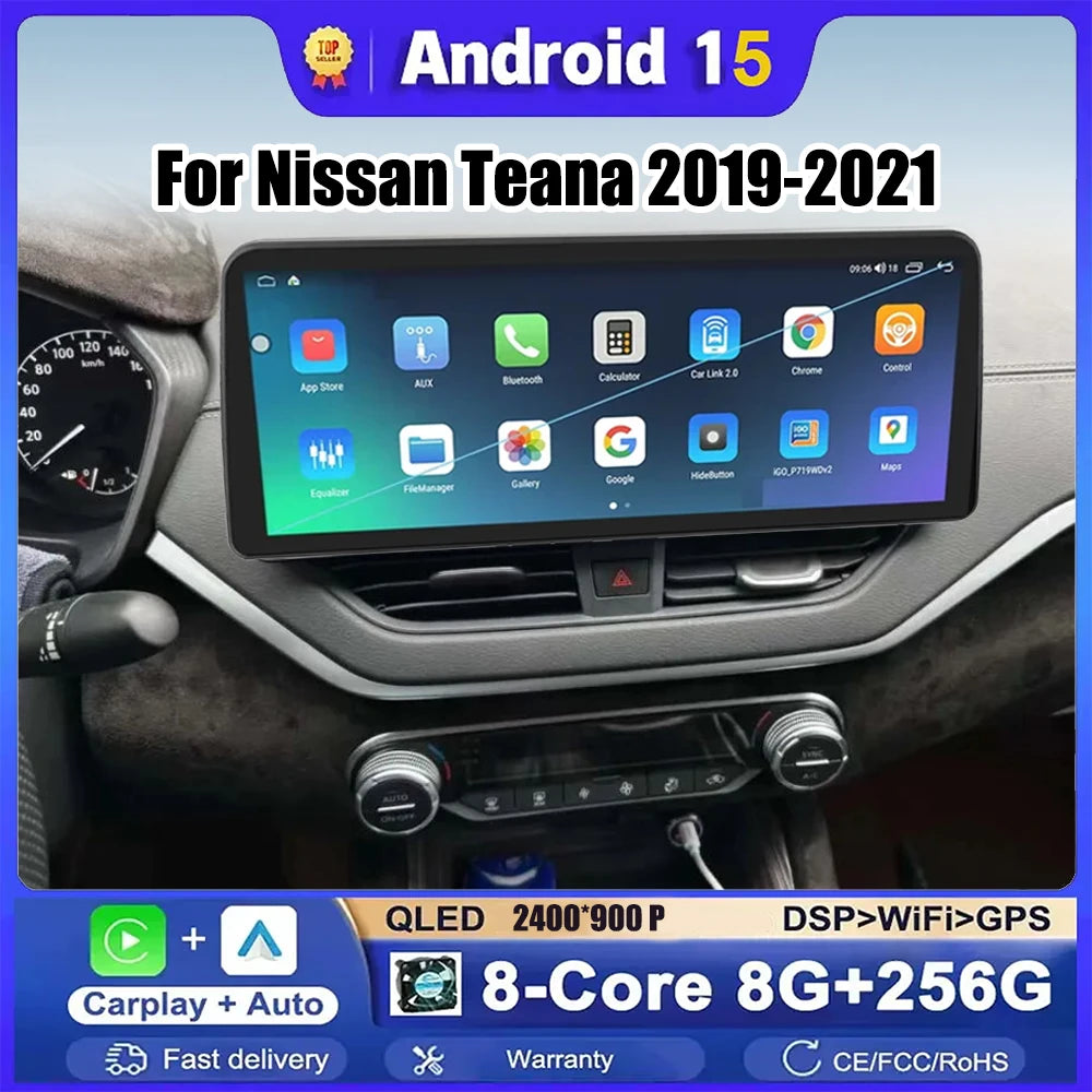 12.3 inch 2400*900 Android 15 For Nissan Teana 2019-2021 Multimedia Car GPS Navigation Rad | AUTOKITSHOP