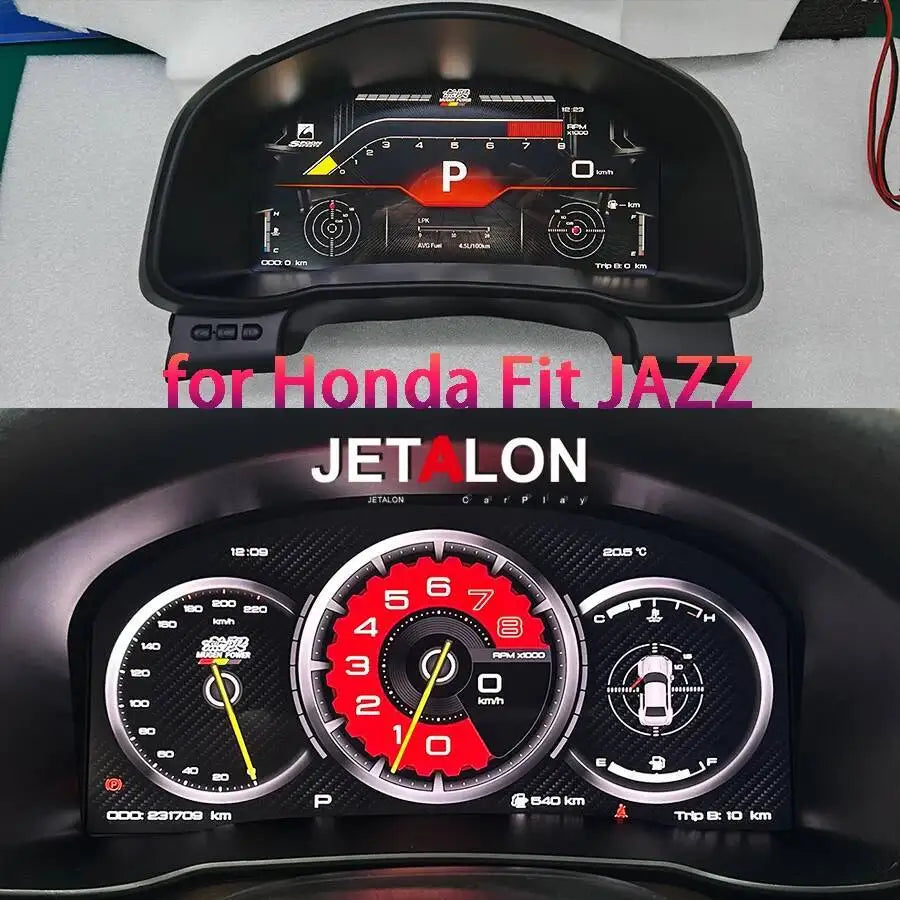 For Honda Fit JAZZ Carplay Android Auto 12.3Inch Map Multiple Colorful UI Car LCD Instrume