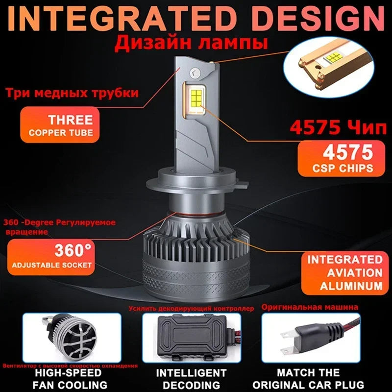 X8 240W LED Headlights 30000LM High Brightness Car Fog Light 4300K 6000K 3000K 3 Color Com