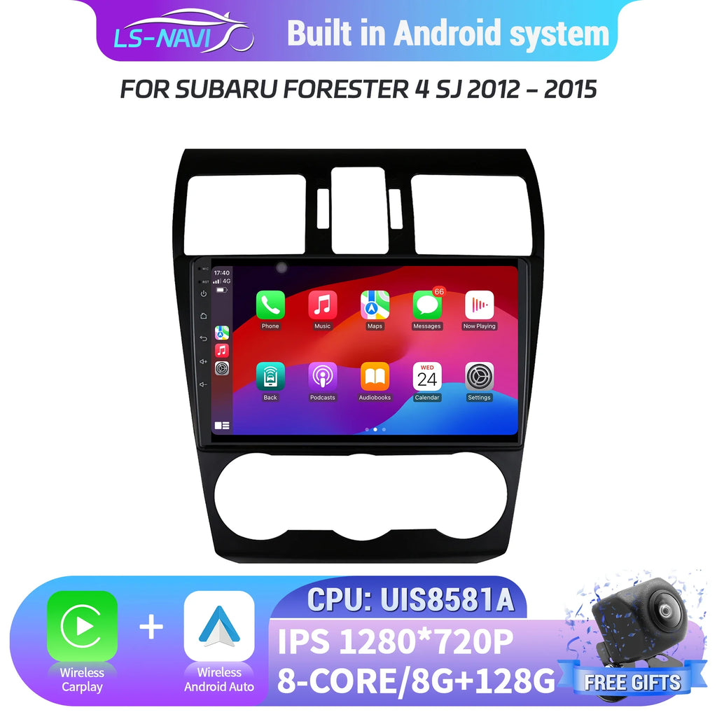 For Subaru Forester 4 Sj 2012-2015 Car Radio Navigation 4G GPS Wireless Carplay Android Au