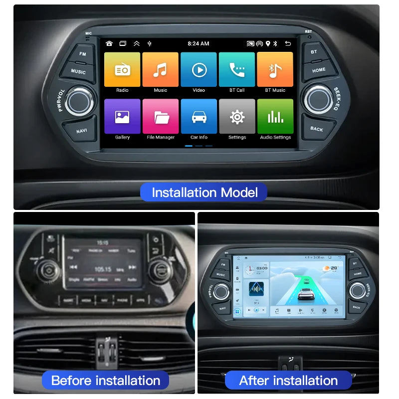 SZLELV Android 15 Auto For FIAT TIPO EGEA 2015-2017 Car Multimedia Video Player GPS Naviga