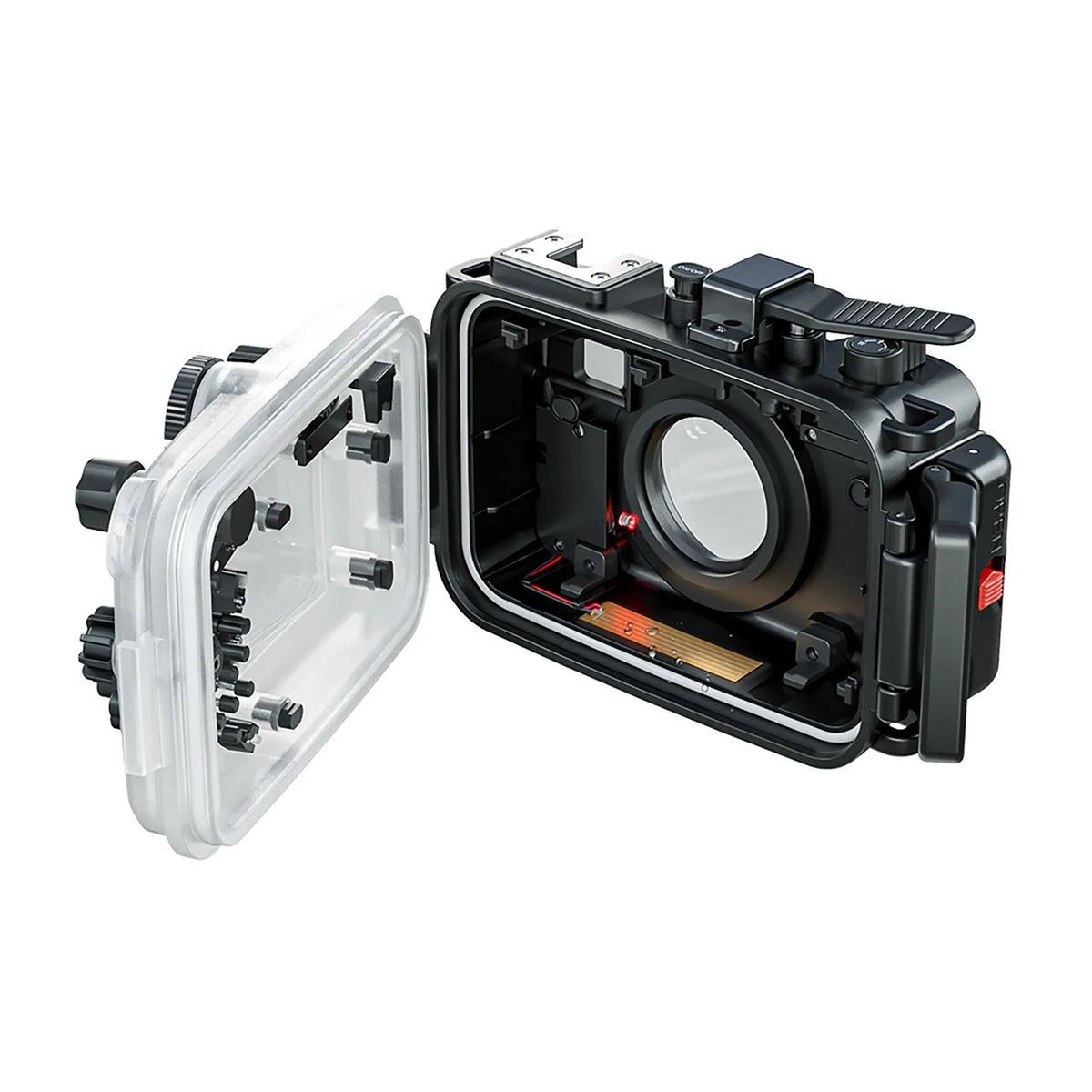 TG7 Camera Waterproof Case Housing Case for Action Camera Underwater 60m Diving Protective Case  - Automotive LED Light